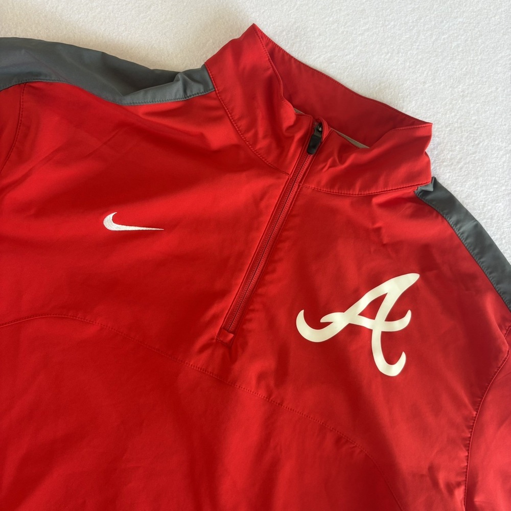 Nike Alabama Crimson Tide Red/Gray SS 1/4 Zip Pullover Coach's Jacket Size Large